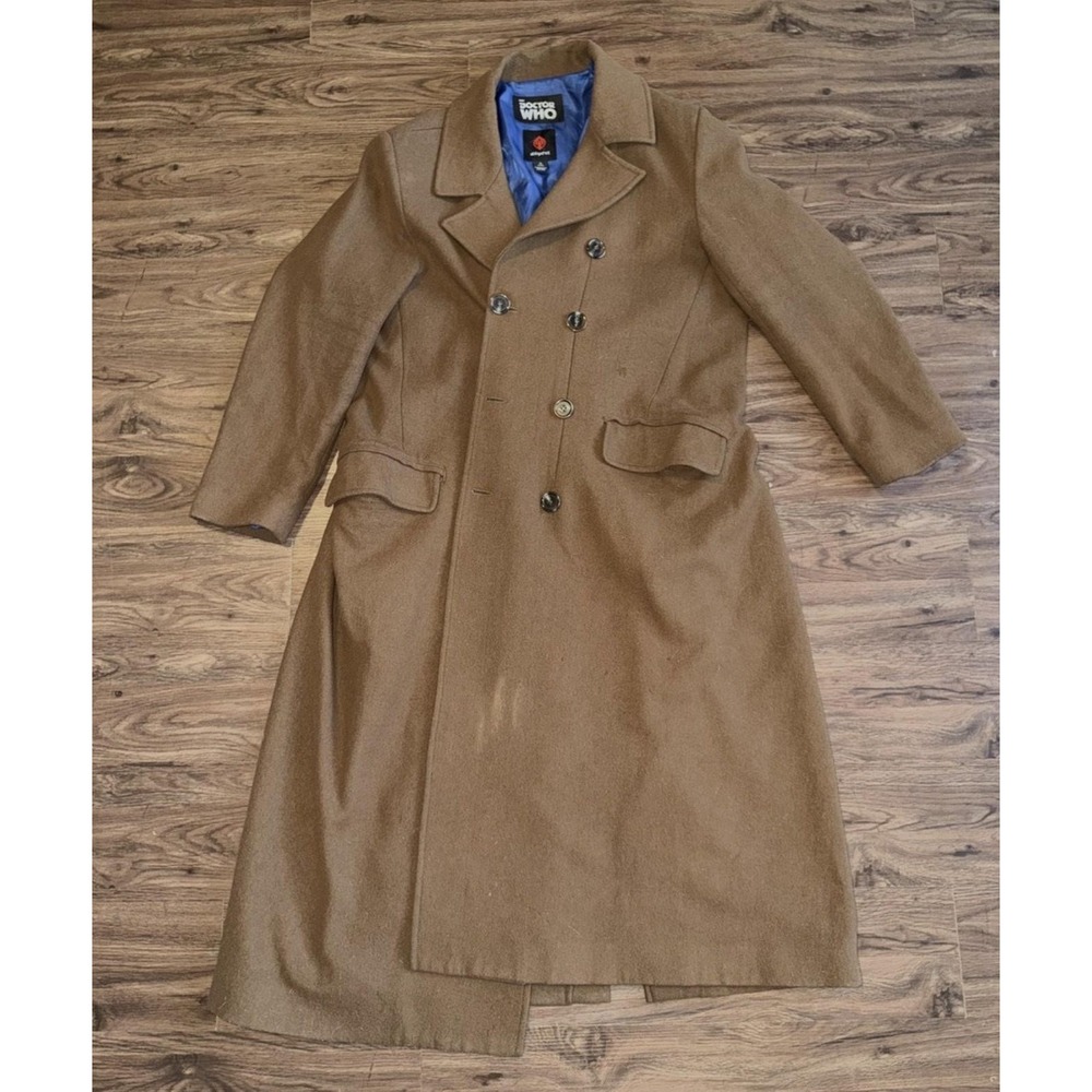 Doctor Who 10th Doctor Coat Womens XL Brown Wool Long Trench AbbyShot